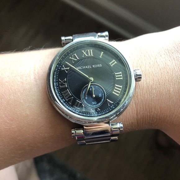 Michael Kors Accessories - Michael Kors Skylar Silver Black Steel Watch Michael Kors Accessories - Michael Kors Skylar Silver Black Steel Watch